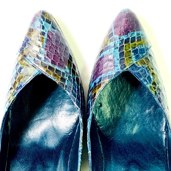 Stuart Weitzman Shoes Mr. Seymour Snakeskin Vintage Heels 7 1/2 - Picture 6 of 16